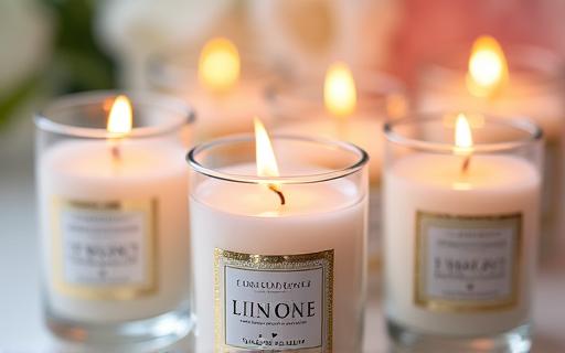 Wedding Candles with Personalized Labels